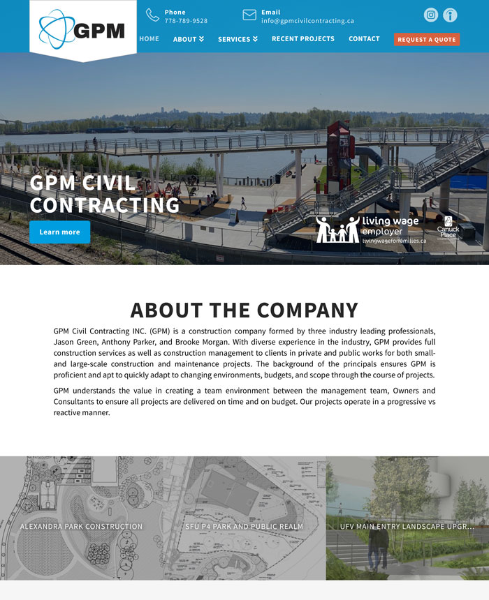 GPM Civil Contracting tablet