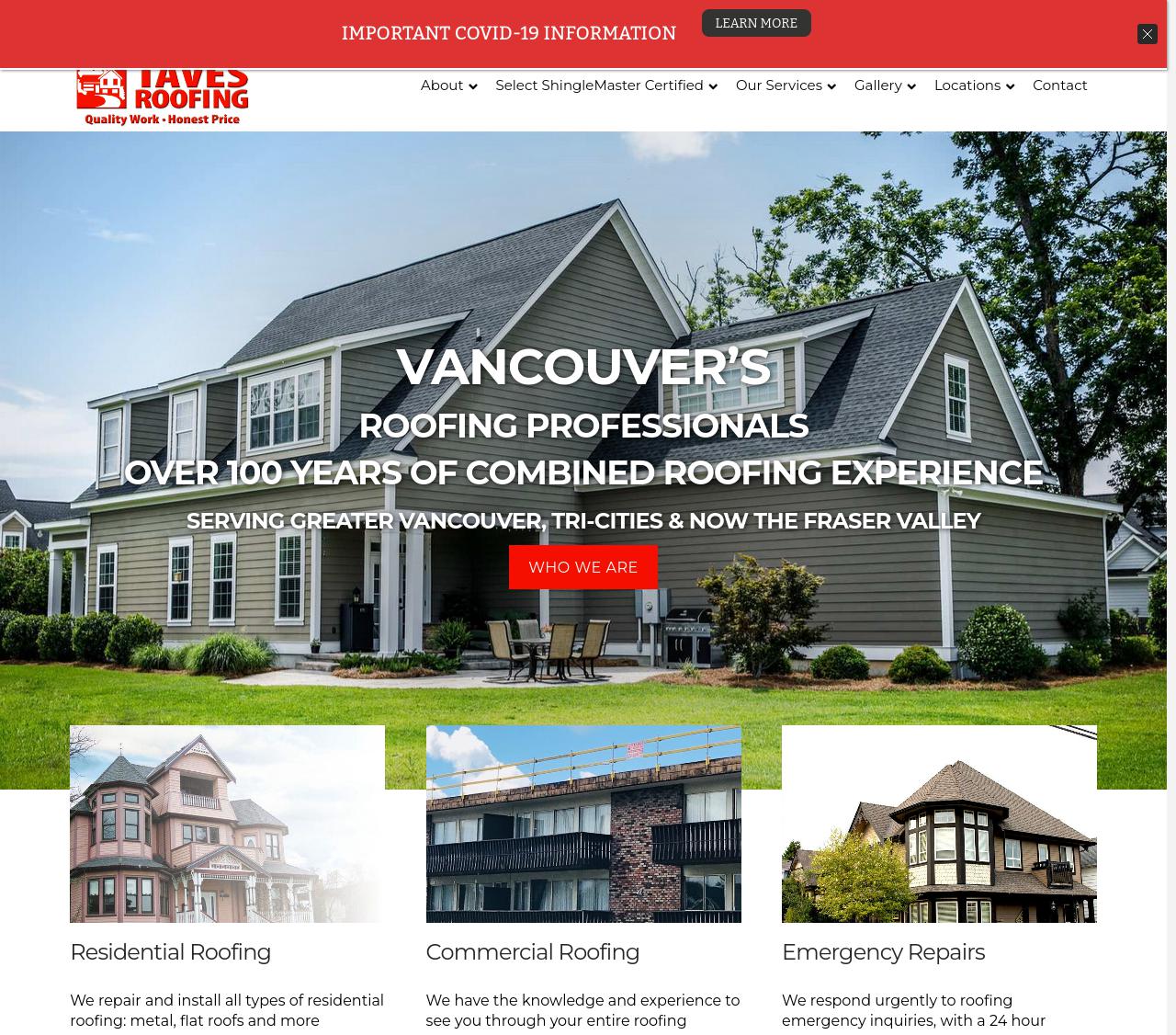Roofing Website Design for Burnaby