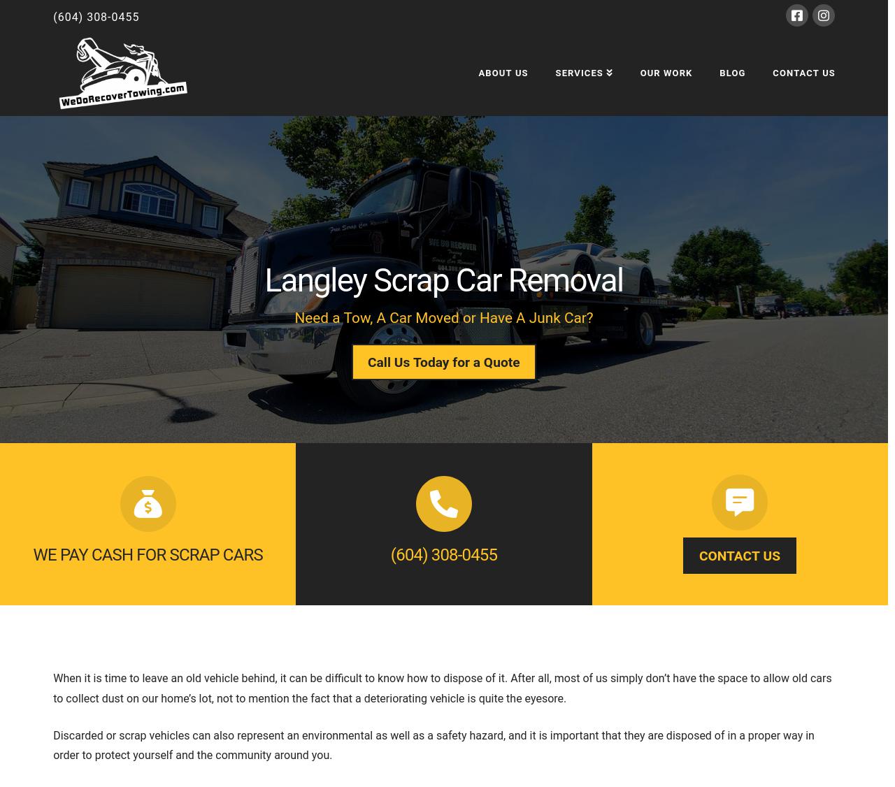 Towing Services Website Design in Surrey