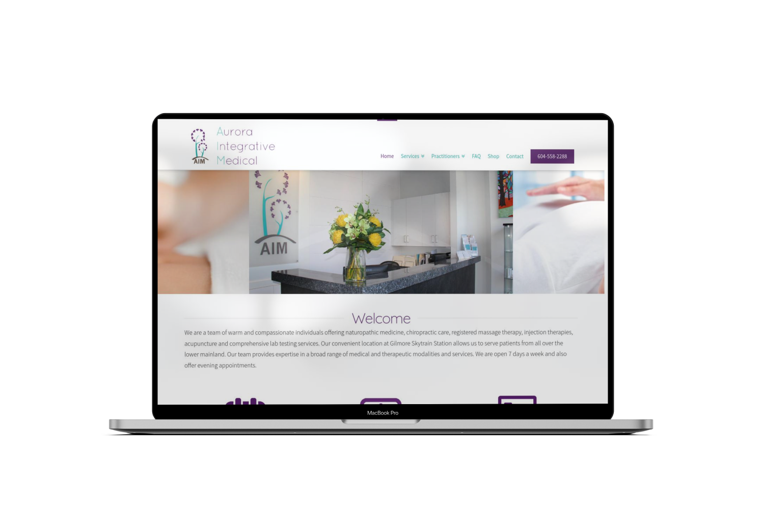 Mockup Mac Website Design for Medicine