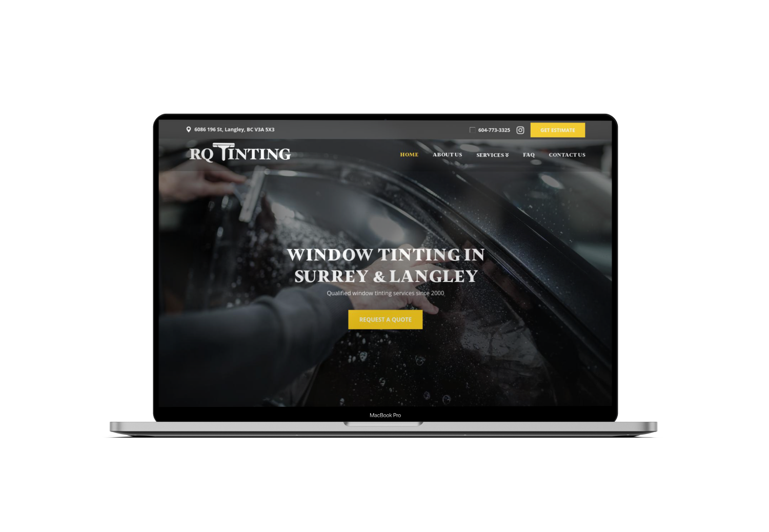 Mockup Mac Website Tinting Services