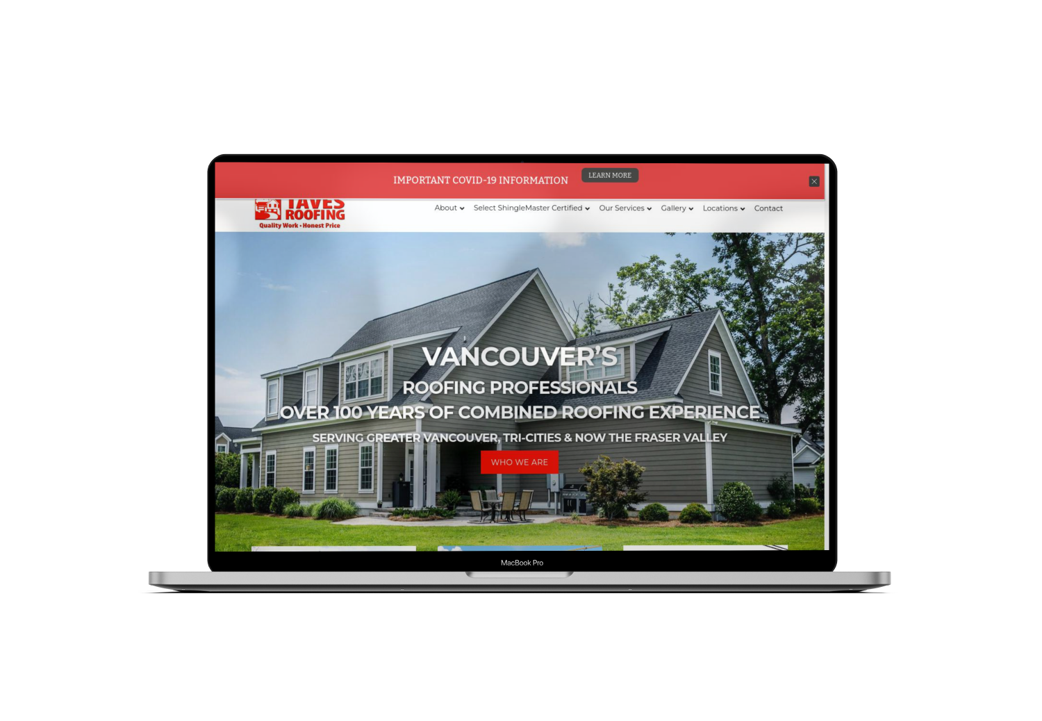 Mockup Mac Website Roofing Services