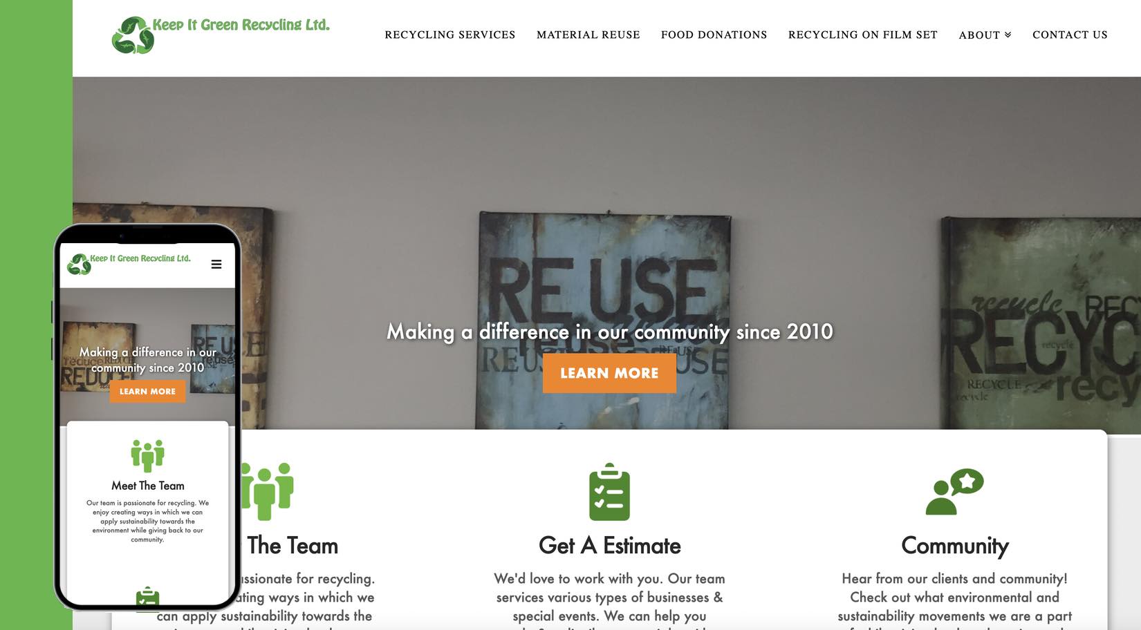 Website Design for coquitlam recycling company