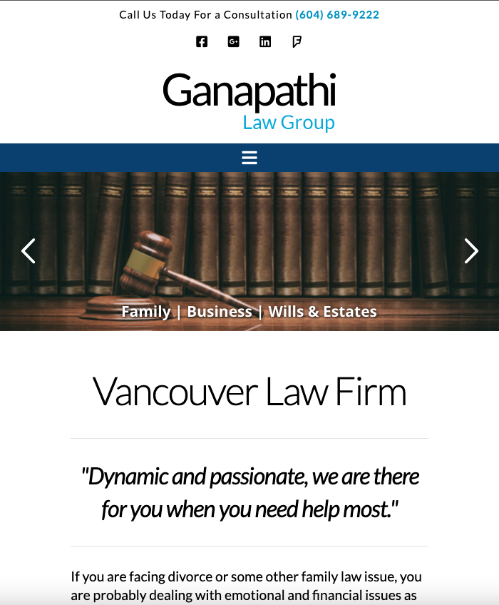 Web Design For Lawyer’s company in Vancouver