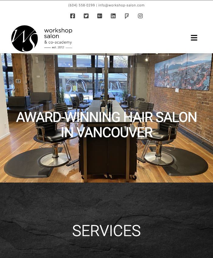 Web Design for Hair Salon in Vancouver, BC