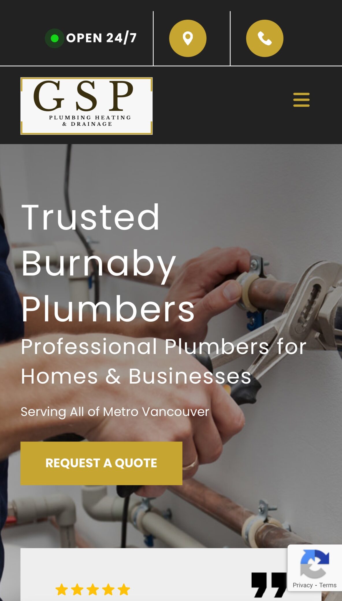 GSP Services website by Stigan Media, including SEO and PPC services.